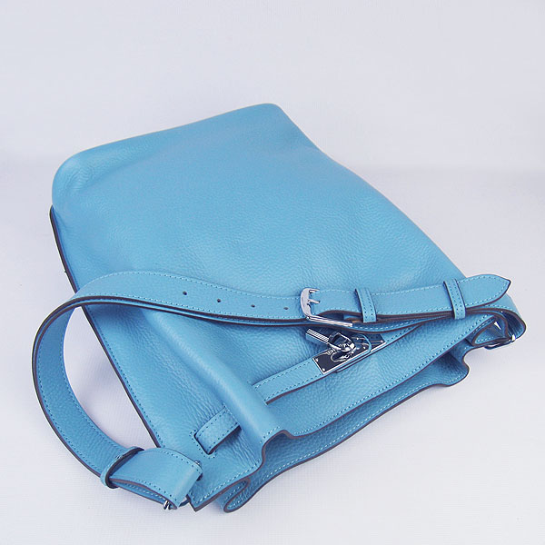 Replica Hermes Jypsiere 34 Togo Leather Messenger Bag Light Blue H2804 - 1:1 Copy